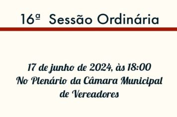 16ª Sessão Ordinária