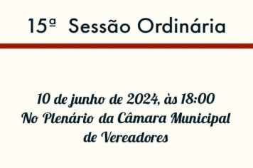 15ª Sessão Ordinária