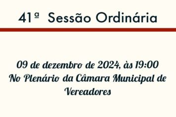 41ª Sessão Ordinária 