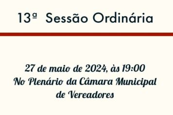 13ª Sessão Ordinária 