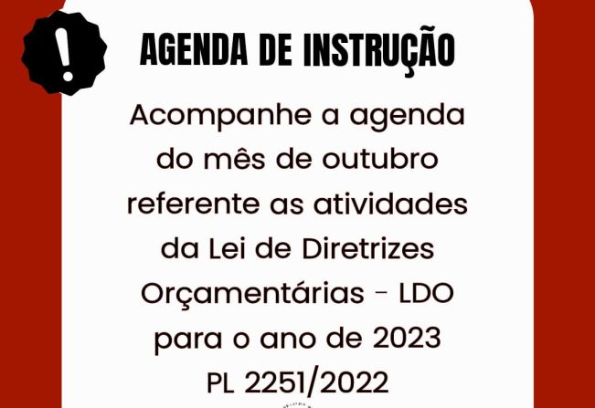 Cronograma de atividades da LDO 2023
