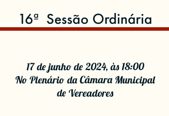 16ª Sessão Ordinária