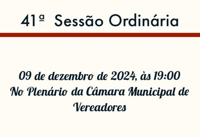 41ª Sessão Ordinária 