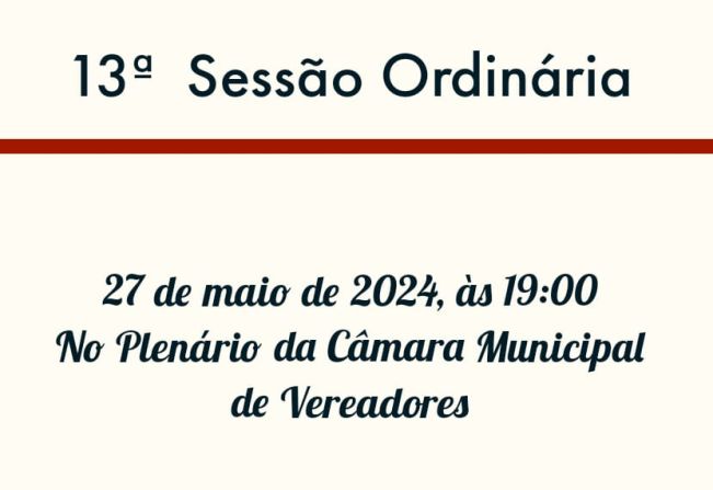 13ª Sessão Ordinária 